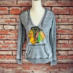 Colorfast Grey Chicago Blackhawks Hoodie